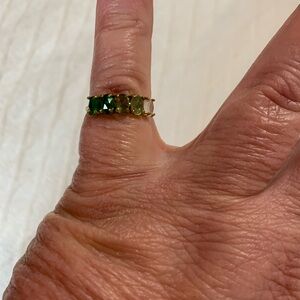 Green Cubic  Gemstone Ring